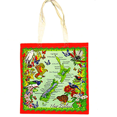 Birds & NZ Map Carry Bag - 00576