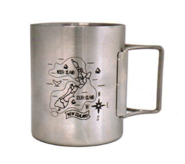 Metal NZ Map Camping Mug - MUG135