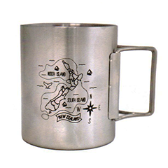 Metal NZ Map Camping Mug - MUG135