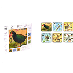 New Zealand Birds & Maps Foil Coasters - COAS44